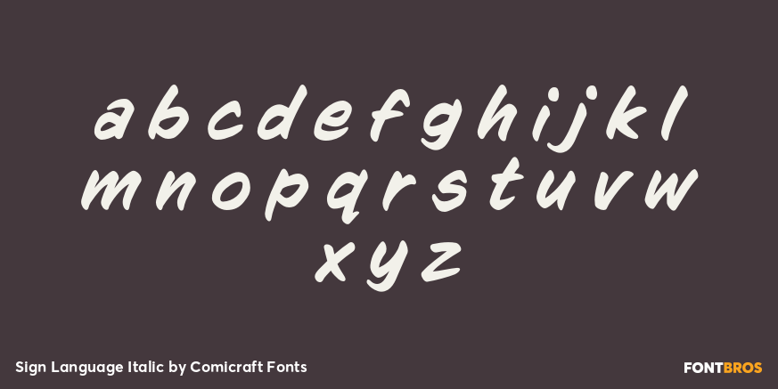 Sign Language Italic Font Poster #3