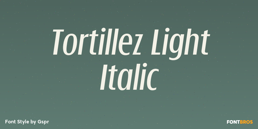 Tortillez Light Italic Poster