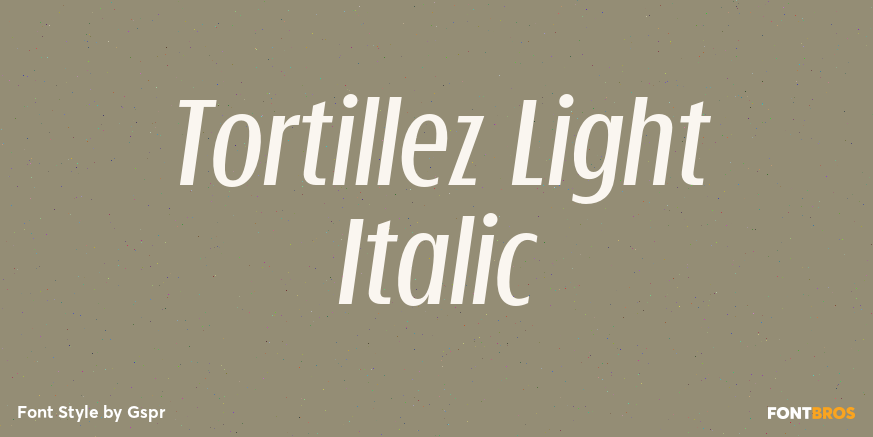 Tortillez Light Italic Poster