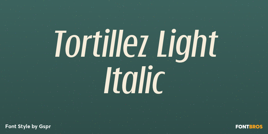 Tortillez Light Italic Poster
