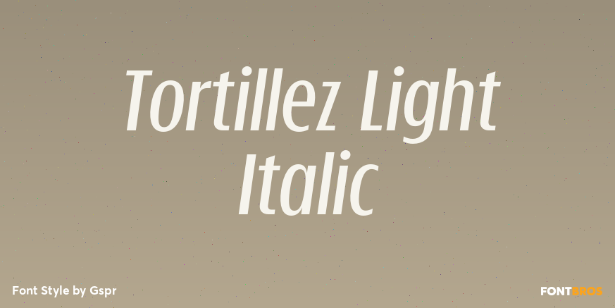 Tortillez Light Italic Poster