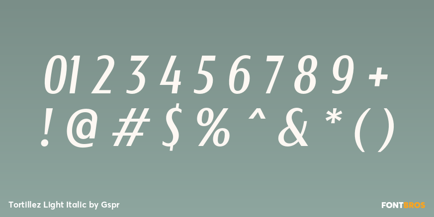 Tortillez Light Italic Font Poster #1