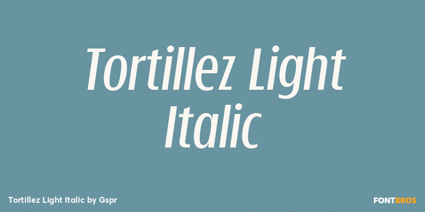 Tortillez Light Italic Poster