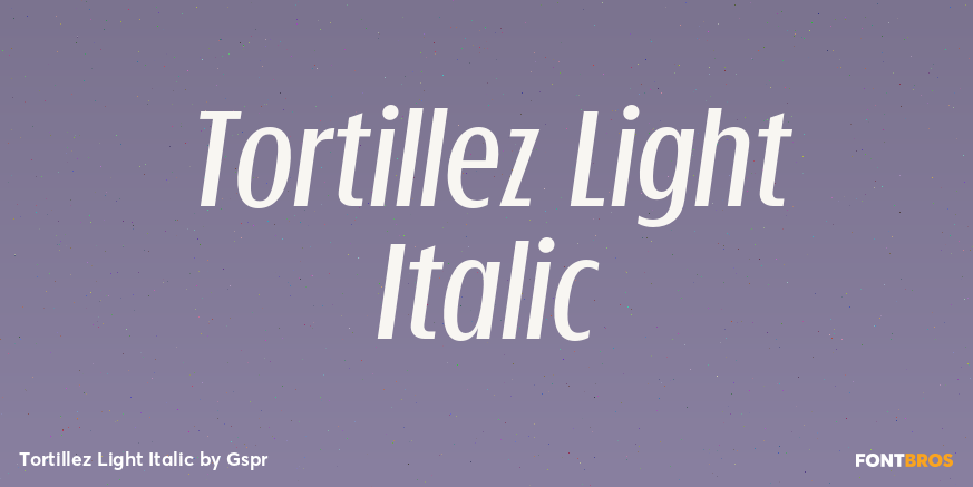 Tortillez Light Italic Poster