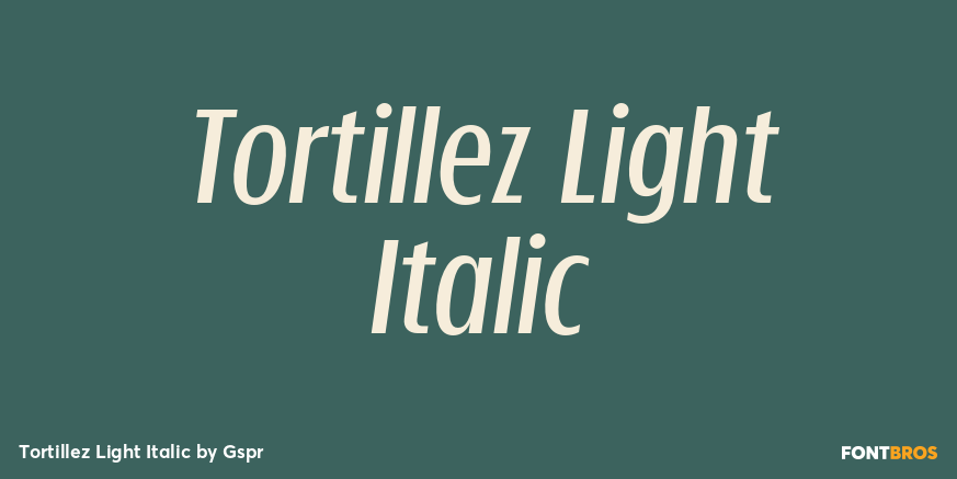 Tortillez Light Italic Poster