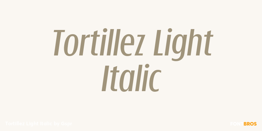 Tortillez Light Italic Poster