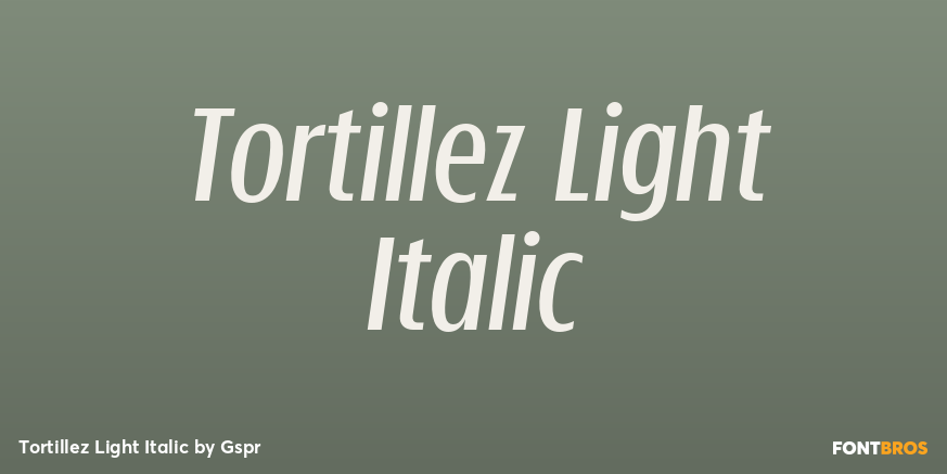 Tortillez Light Italic Poster