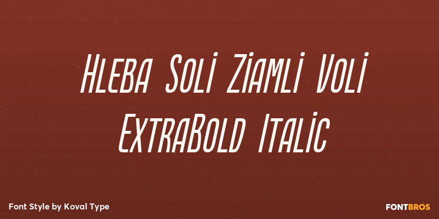 Hleba Soli Ziamli Voli ExtraBold Italic Poster