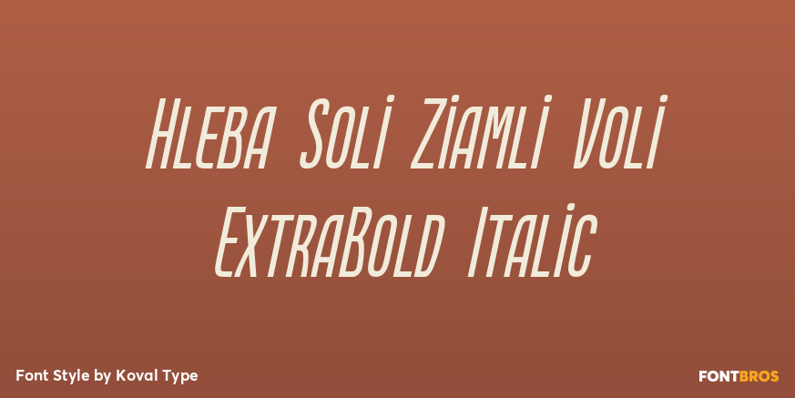 Hleba Soli Ziamli Voli ExtraBold Italic Poster