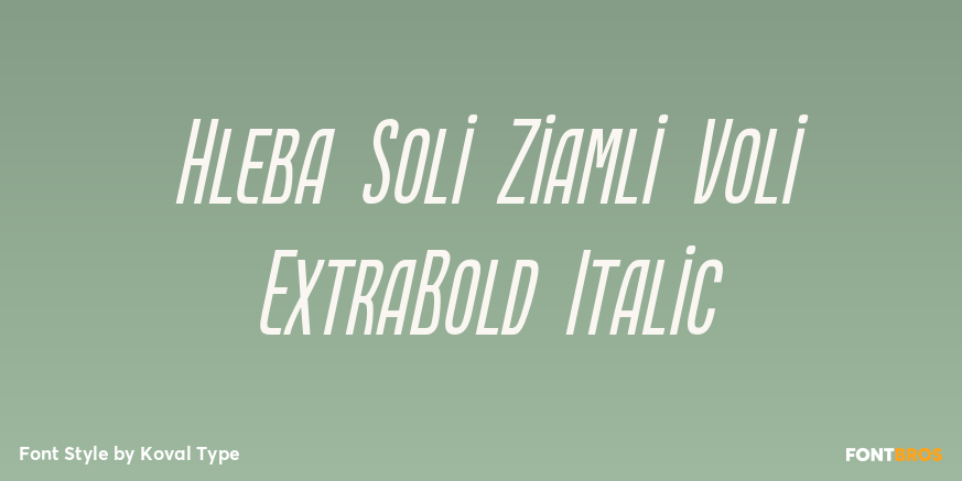 Hleba Soli Ziamli Voli ExtraBold Italic Font Poster #1