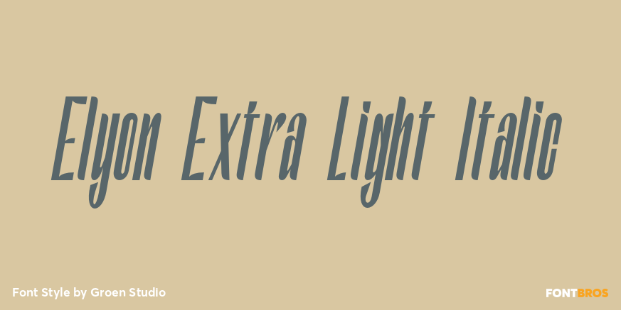Elyon Extra Light Italic Font Poster #1