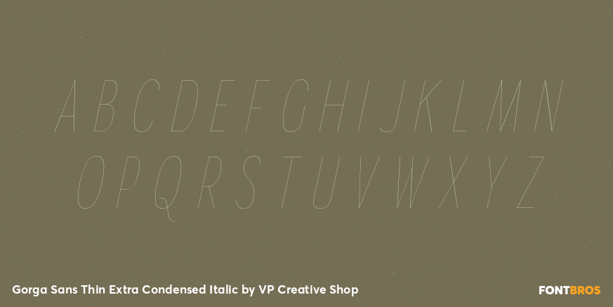 Gorga Sans Thin Extra Condensed Italic Font Poster #2