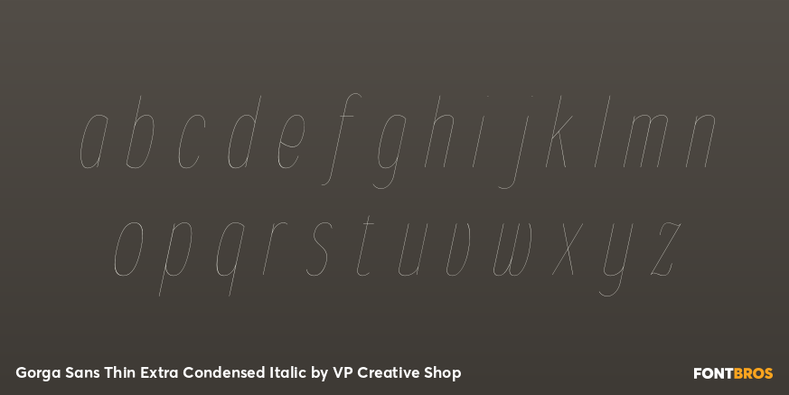 Gorga Sans Thin Extra Condensed Italic Font Poster #3