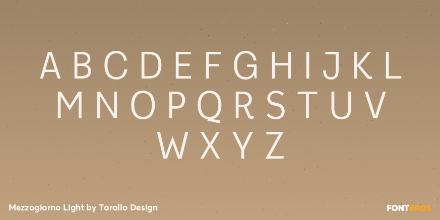 Mezzogiorno Light Font Poster #2