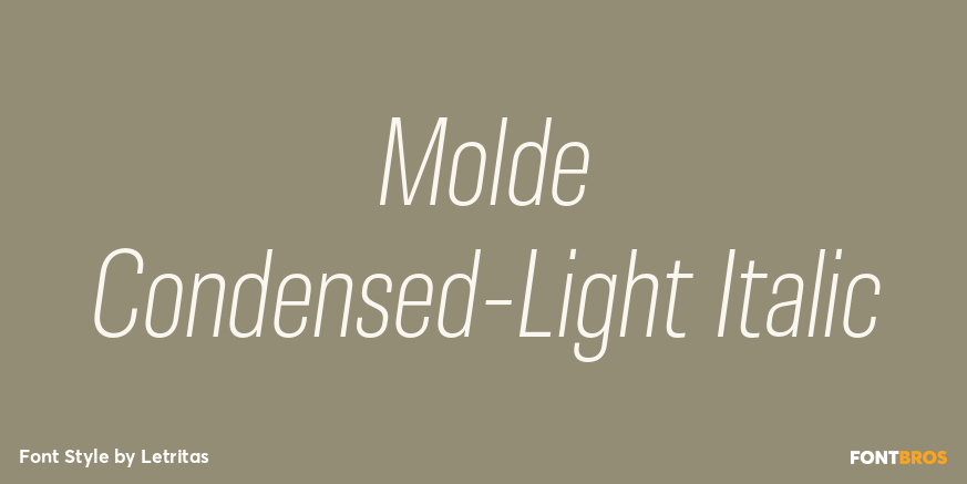 Molde Condensed-Light Italic Font Poster #1
