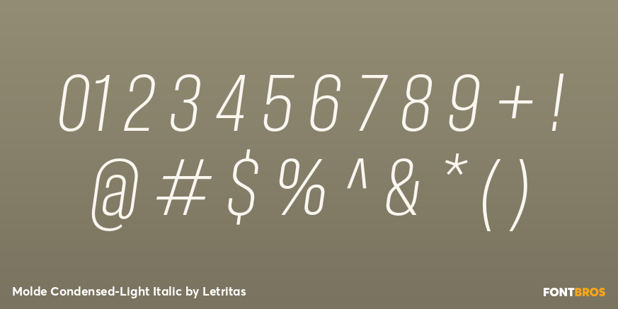 Molde Condensed-Light Italic Font Poster #4