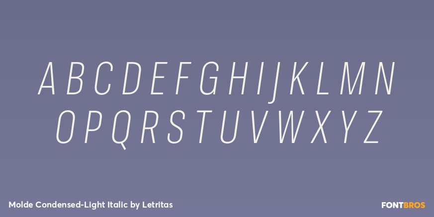 Molde Condensed-Light Italic Font Poster #2