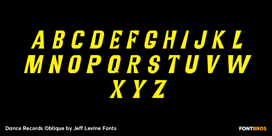 Dance Records Oblique Font Poster #3