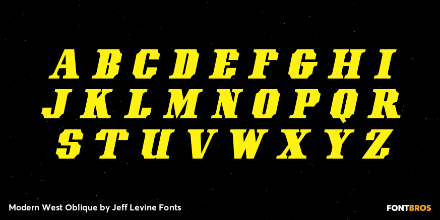 Modern West Oblique Font Poster #3