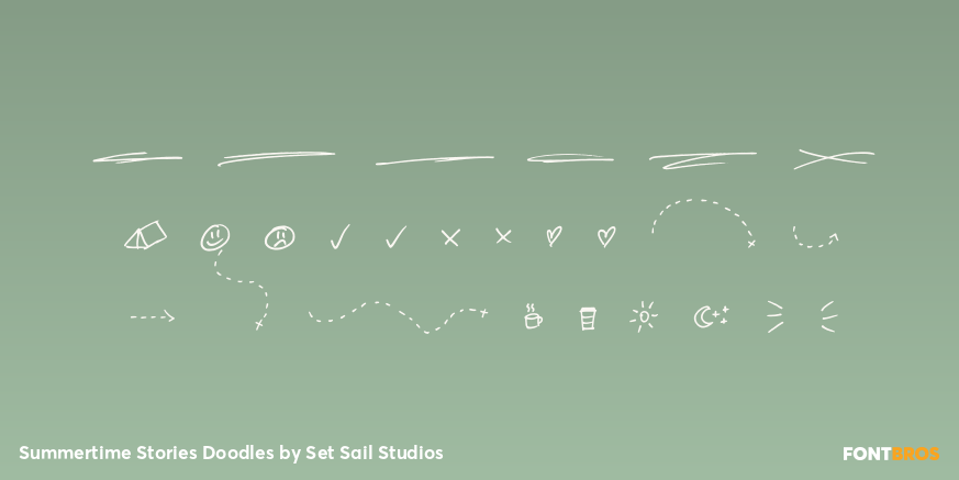 Summertime Stories Doodles Font Poster #3