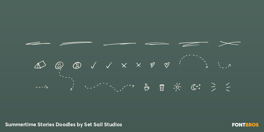 Summertime Stories Doodles Font Poster #1