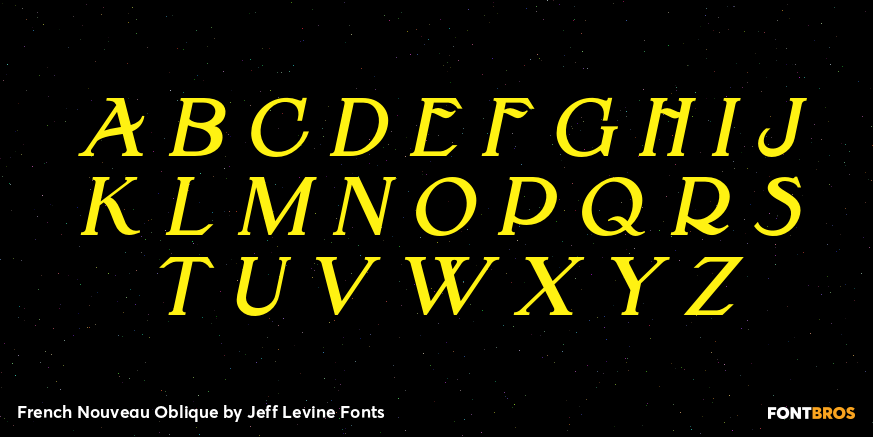French Nouveau Oblique Font Poster #1