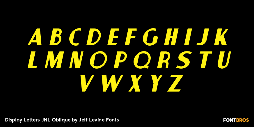Display Letters JNL Oblique Font Poster #2