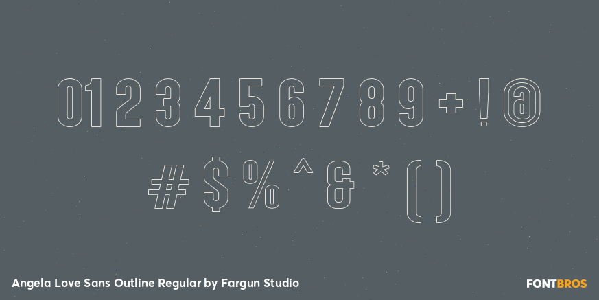Angela Love Sans Outline Regular Font Poster #1
