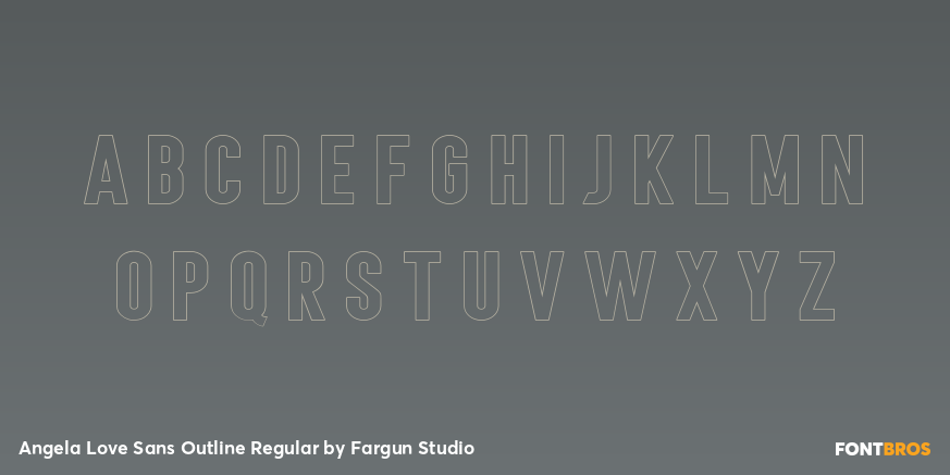 Angela Love Sans Outline Regular Font Poster #1