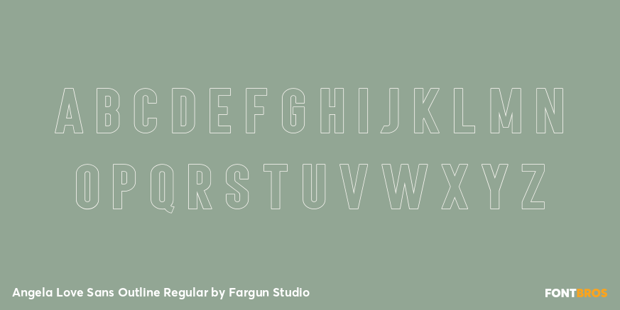 Angela Love Sans Outline Regular Font Poster #1