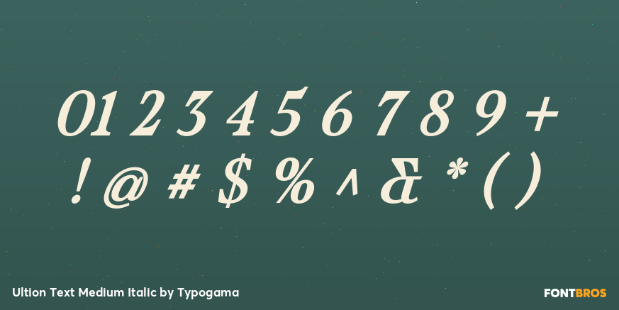 Ultion Text Medium Italic Font Poster #1