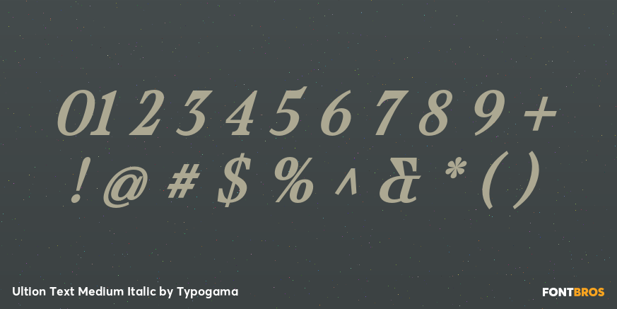Ultion Text Medium Italic Font Poster #4