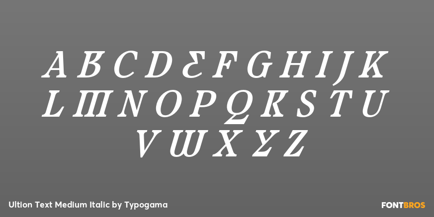 Ultion Text Medium Italic Font Poster #1