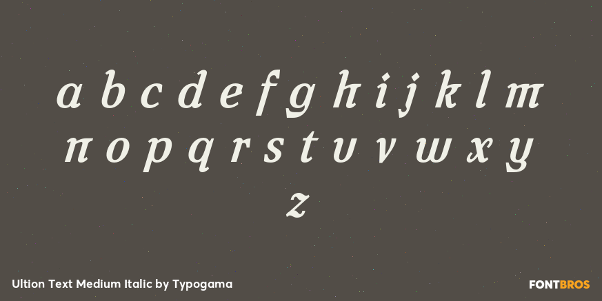 Ultion Text Medium Italic Font Poster #1