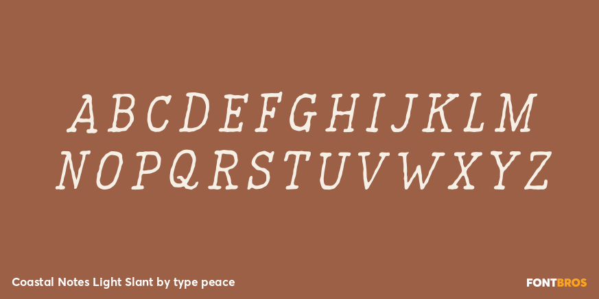 Coastal Notes Light Slant Font Poster #2