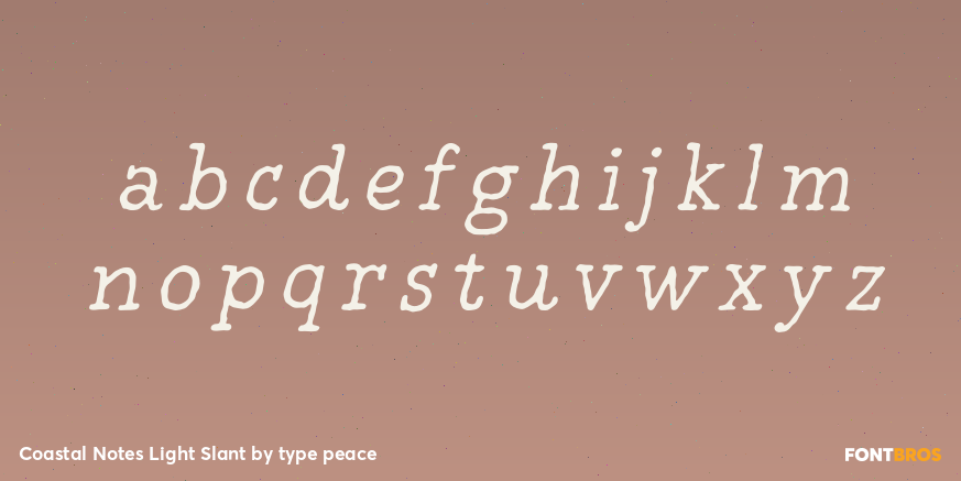 Coastal Notes Light Slant Font Poster #3