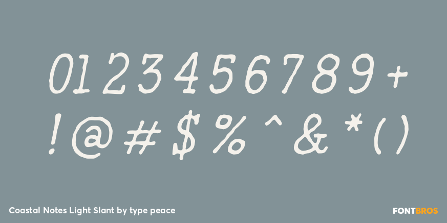 Coastal Notes Light Slant Font Poster #4