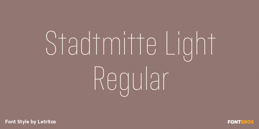 Stadtmitte Light Regular Font Poster #1