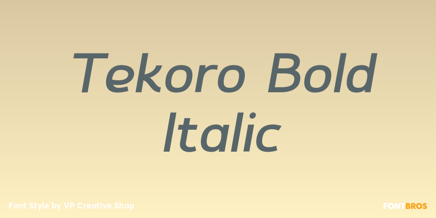 Tekoro Bold Italic Poster