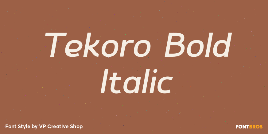 Tekoro Bold Italic Poster