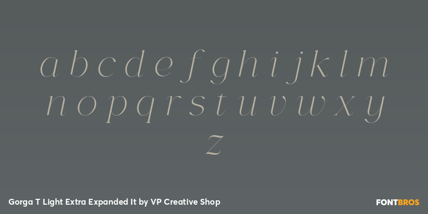 Gorga T Light Extra Expanded It Font Poster #3