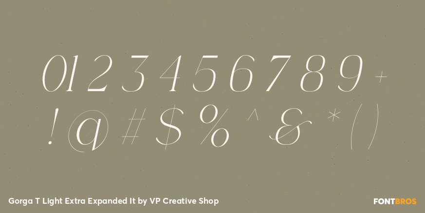 Gorga T Light Extra Expanded It Font Poster #4