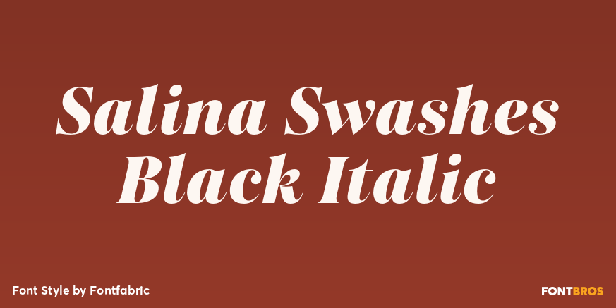 Salina Swashes Black Italic Poster