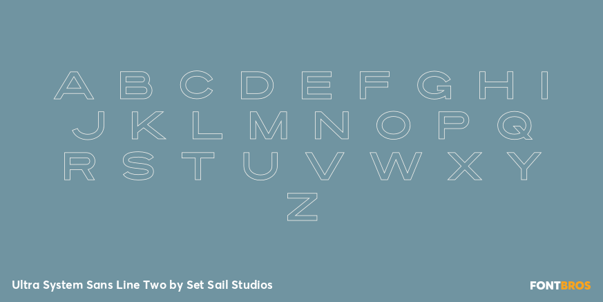 Ultra System Sans Line Two Font Poster #1