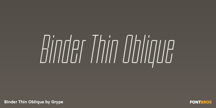 Binder Thin Oblique Font Poster #1