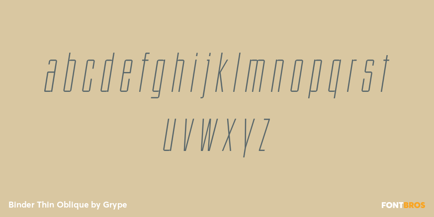 Binder Thin Oblique Font Poster #3