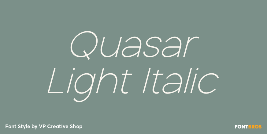 Quasar Light Italic Font Poster #1
