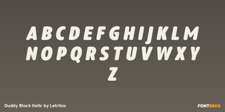 Duddy Black Italic Font Poster #2