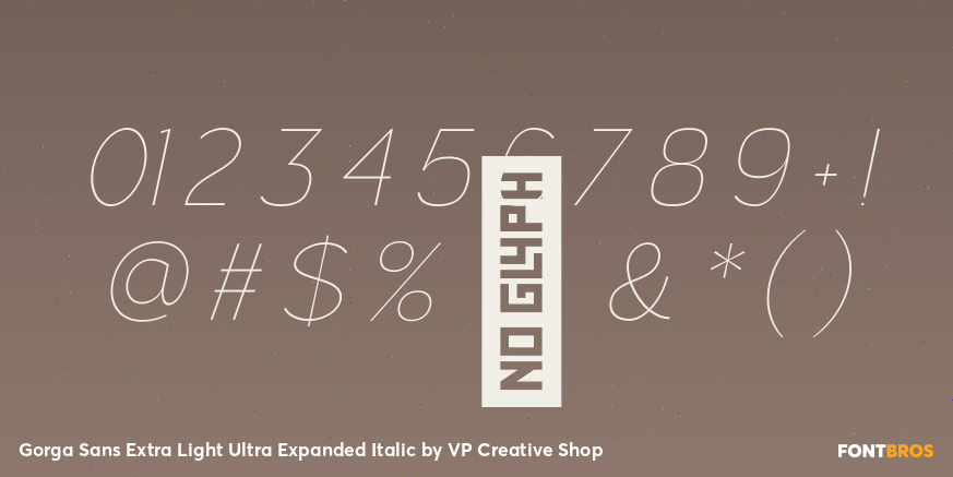 Gorga Sans Extra Light Ultra Expanded Italic Font Poster #4