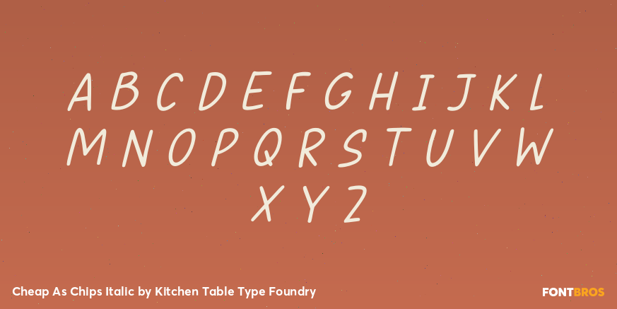 Cheap As Chips Italic Font Poster #2